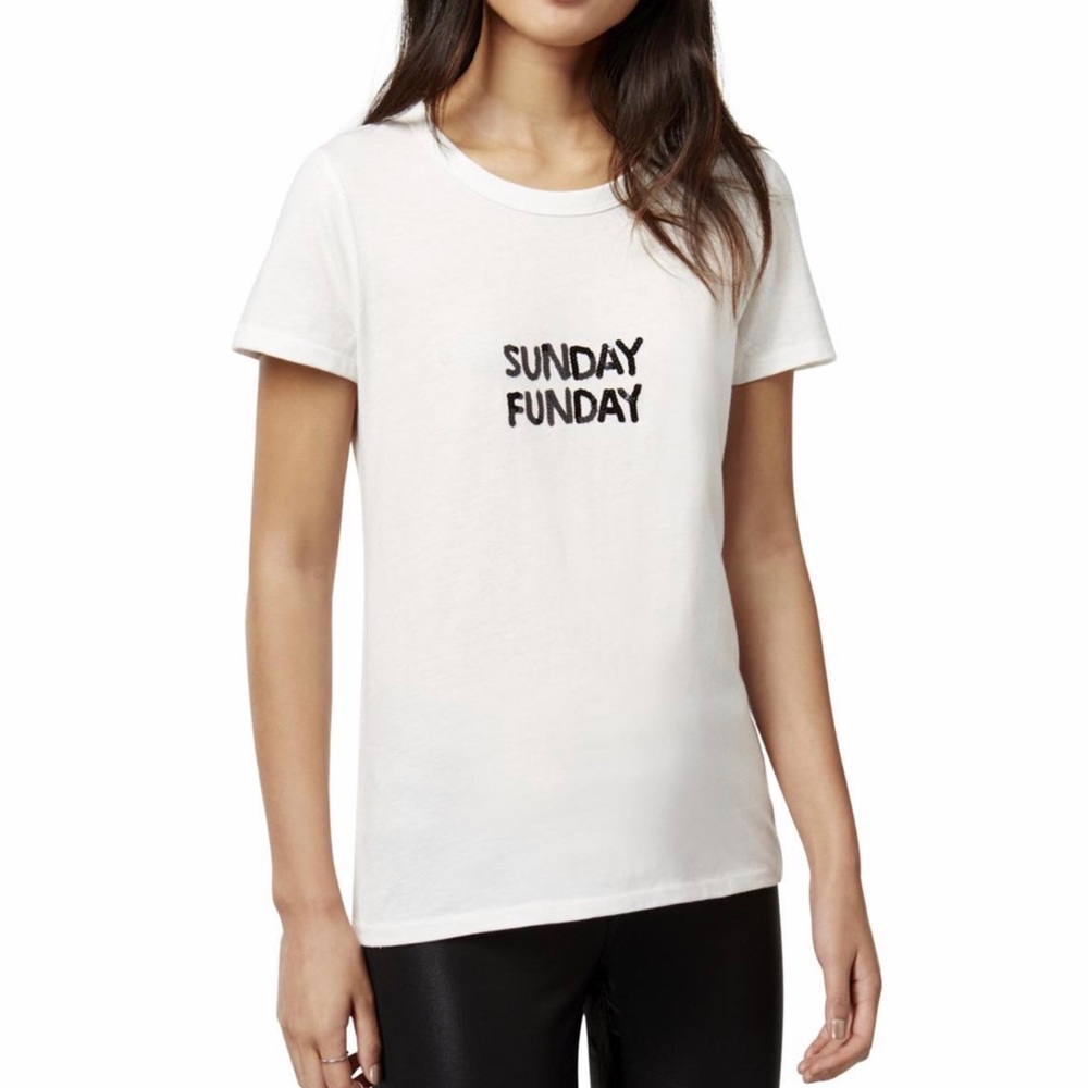 Sunday Funday sequined graphic T-Shirt